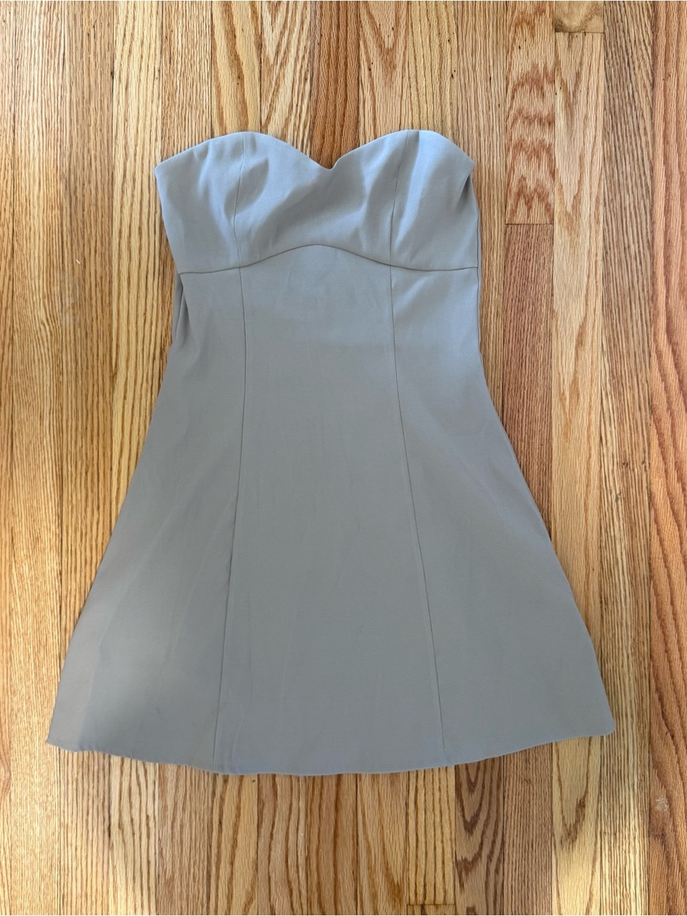 H&M Strapless Sweetheart Light Gray Mini Dress